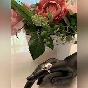 Vintage Marcasite Sterling Silver Ring